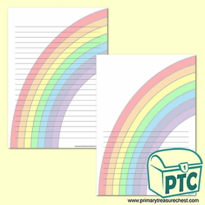 Rainbow Page Border/Writing Frame (narrow lines)
