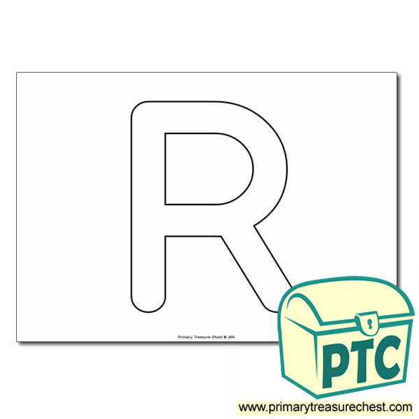 Uppercase Letter 'R' Bubble  A4 Poster - No Images. 