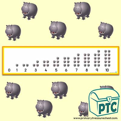 Hippo Number Shapes Display Banner
