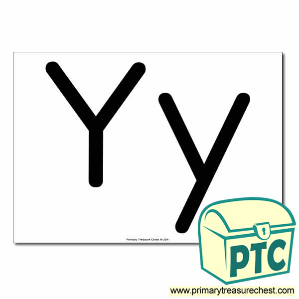 'Yy' Upper and Lowercase Letters A4 poster (No Images)