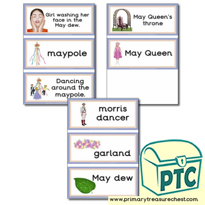 May Day Themed Flashcards