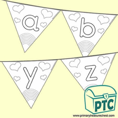 Rainbow Colouring in Lowercase Alphabet Bunting