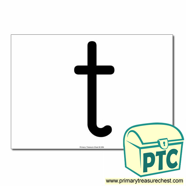 't' Lowercase Letter A4 poster  (No Images)