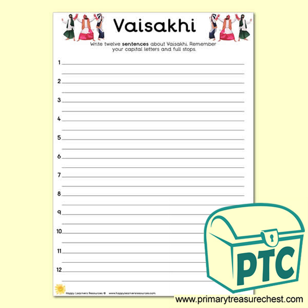 Vaisakhi Sentence Activity Worksheet