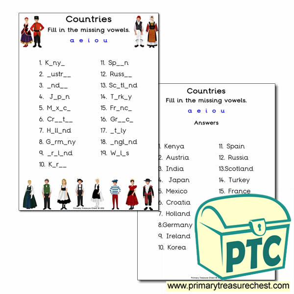 Traditional clothes Missing Vowels Worksheet