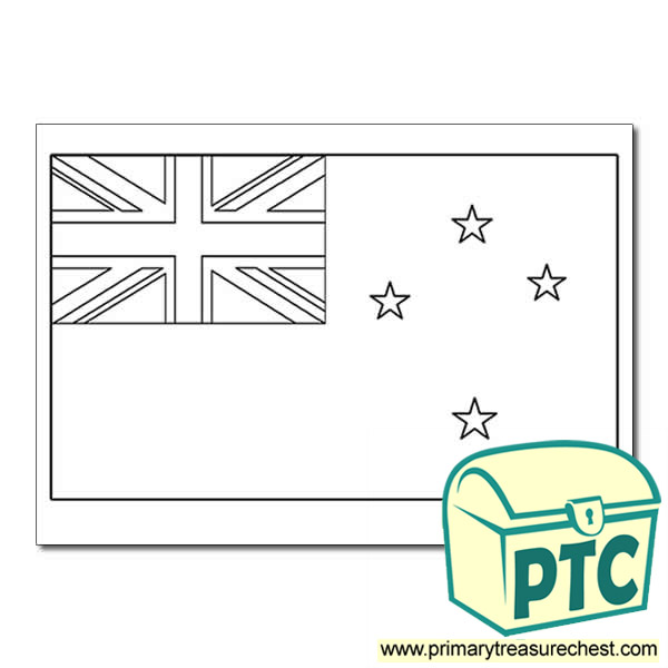 New Zealand Flag colouring Sheet