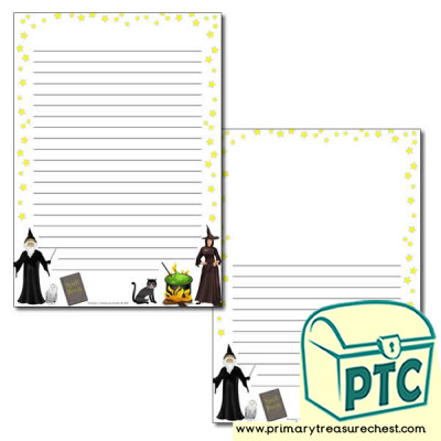 Magic Spells Page Border /Writing Frame (narrow lines)