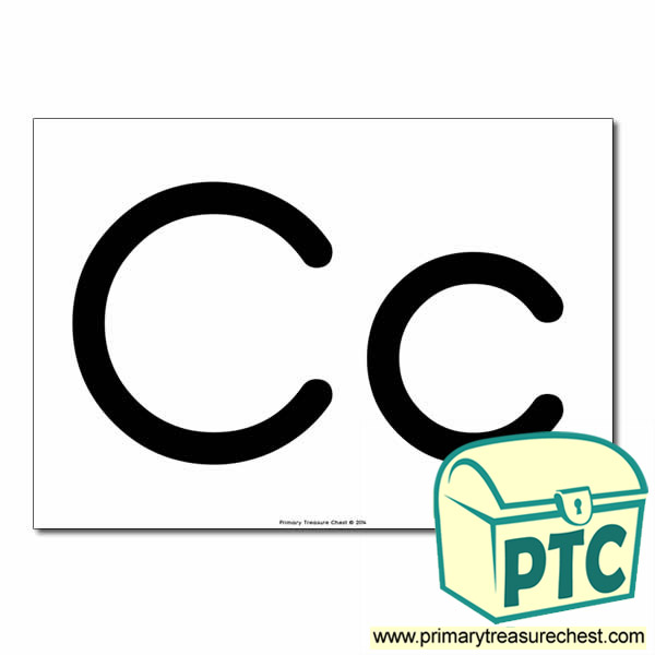 'Cc' Upper and Lowercase Letters A4 poster (No Images)
