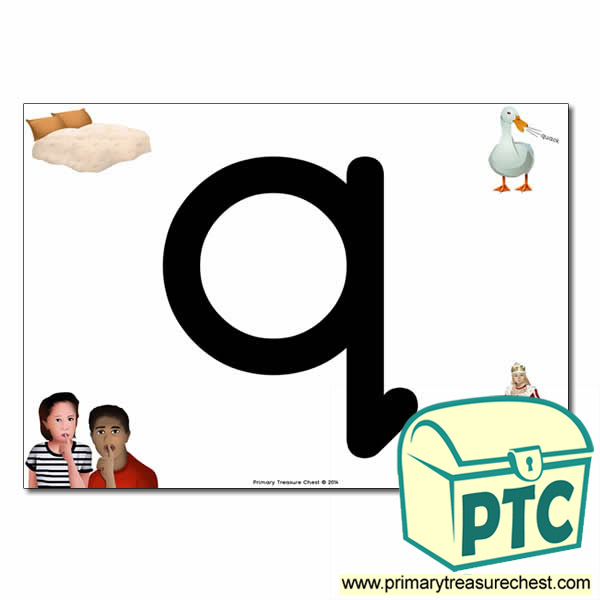  'q' Lowercase  Letter A4 Poster containing high quality realistic images.