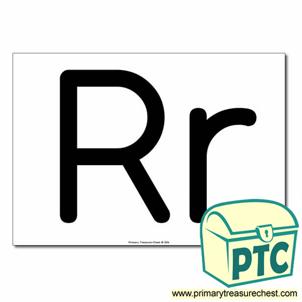'Rr' Upper and Lowercase Letters A4 poster (No Images)