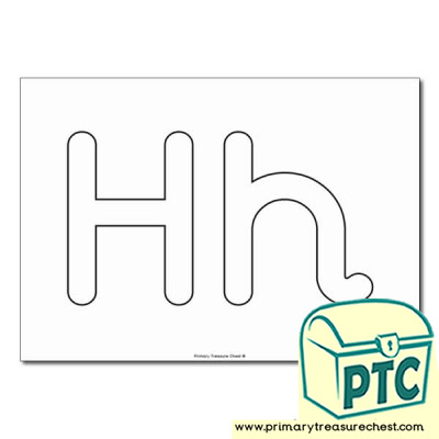  'Hh' Upper and Lowercase Bubble Letters A4 Poster - No Images.