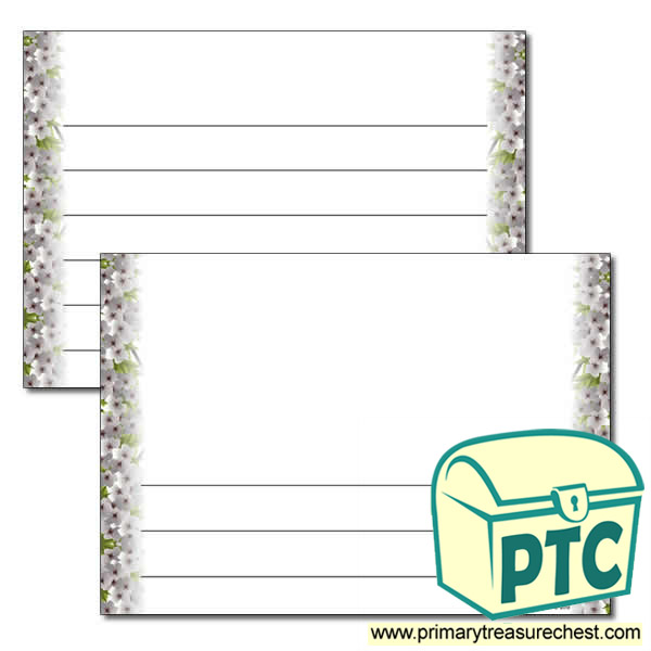 Cherry Blossom Landscape Page Border - Wide Lines