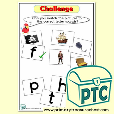 Pirate Phonic Letter Sound Challenge Matching Sounds with Pictures