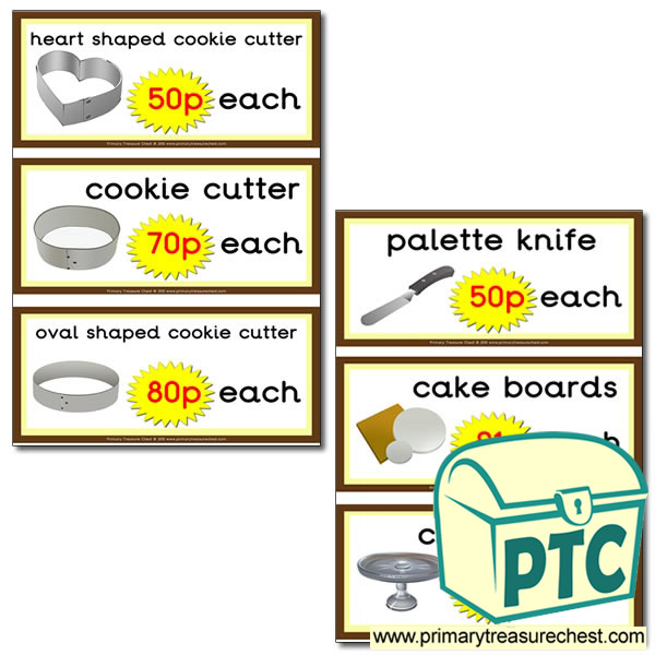 Role Play Cake Shop equipment prices 21p to £99