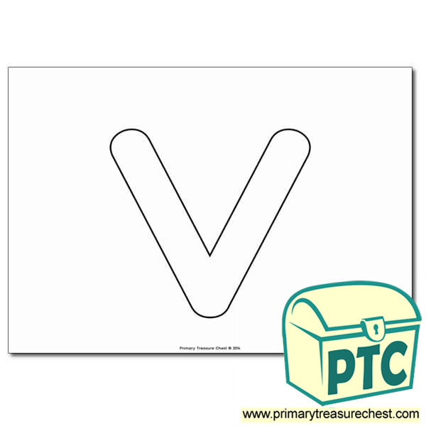 'v' Lowercase Bubble Letter A4 Poster - No Images