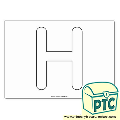 Uppercase Letter 'H' Bubble  A4 Poster - No Images. 
