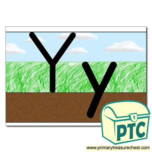 Letter 'Yy' Ground-Grass-Sky Letter Formation Sheet