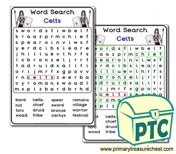 Celt Themed Word Search