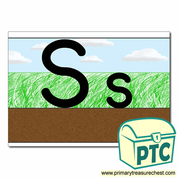 Letter 'Ss' Ground-Grass-Sky Letter Formation Sheet
