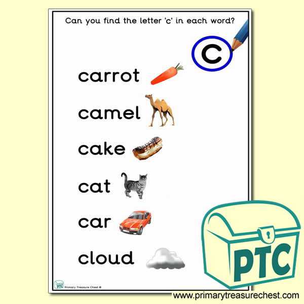Find the Letter 'c' Activity Sheet