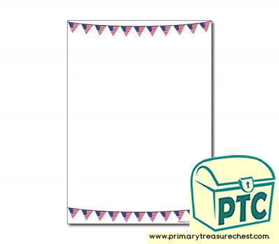 American Flag Bunting Page Border/Writing Frame (no lines)