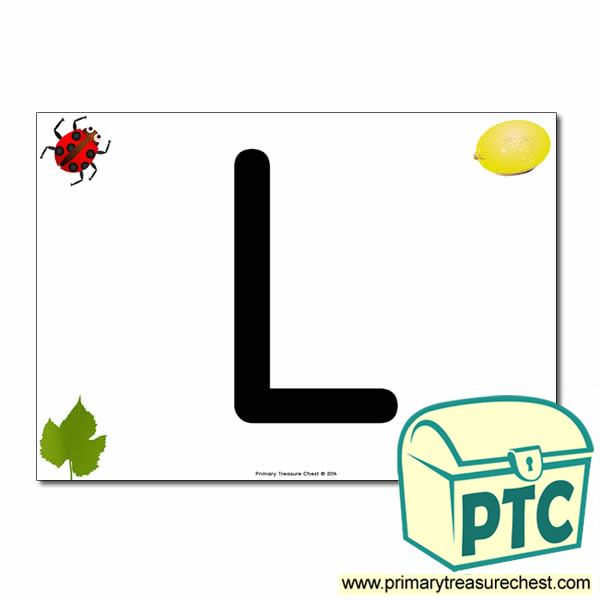 'L' Uppercase Letter A4 poster with high quality realistic images