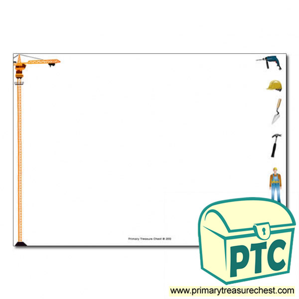 Construction Site Themed Landscape Page Border/Writing Frame (no lines)