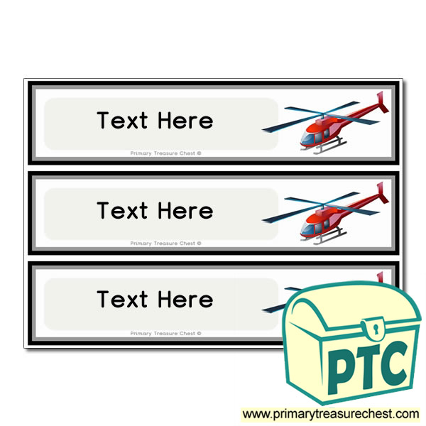 Helicopter Themed Pupil Drawer Labels (Large)