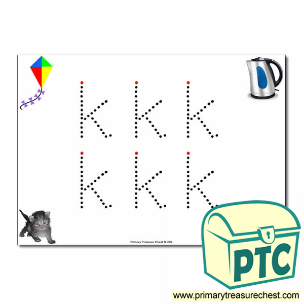 'k' Lowercase Letter Formation Activity - Join the Dots 