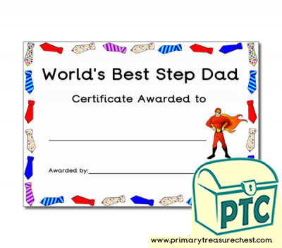 'World's Best Step Daddy' Father's Day Certificate