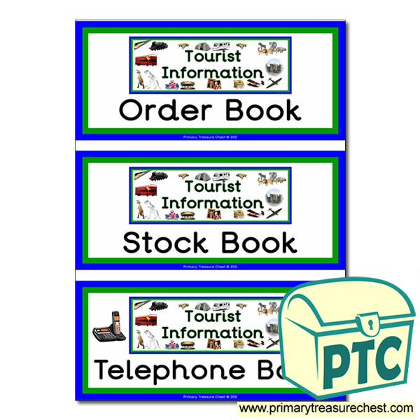Tourist Information Role Play Book Covers / Labels