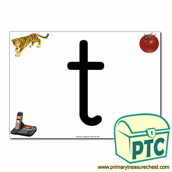  't' Lowercase  Letter A4 Poster containing high quality realistic images.