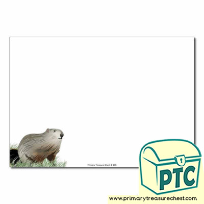 Groundhog Day Themed  Landscape Page Border/Writing Frame (no lines)