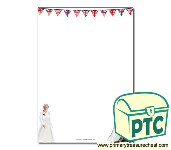  Queen Elizabeth II themed Page Border/ Writing Frames (no lines)
