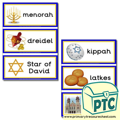 Hanukkah Themed Flashcards