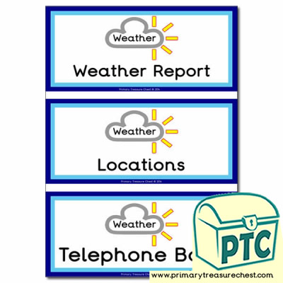 'Weather Desk' Role Play Book Covers / Labels