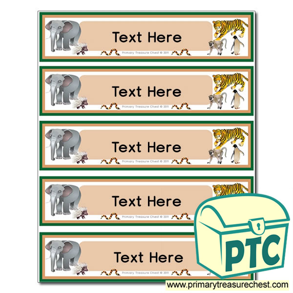 Animal Themed Pupil Drawer Labels (Small)