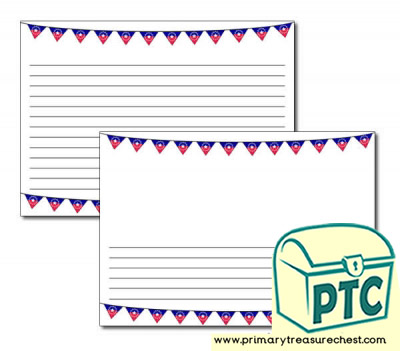 Juneteenth Bunting Landscape Page Border/Writing Frame (narrow lines)