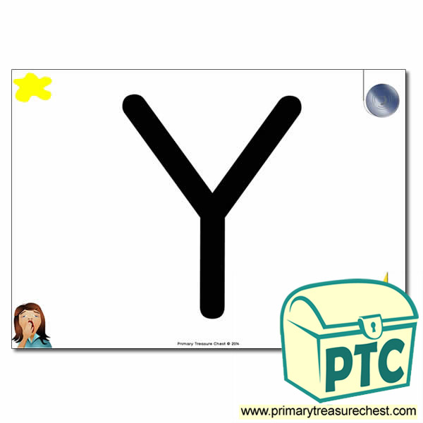 'Y' Uppercase Letter A4 poster with high quality realistic images