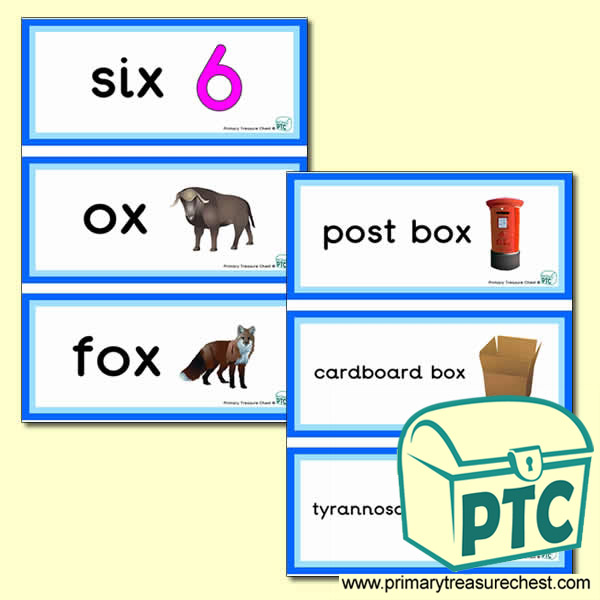 Letter 'x'  Themed Flashcards