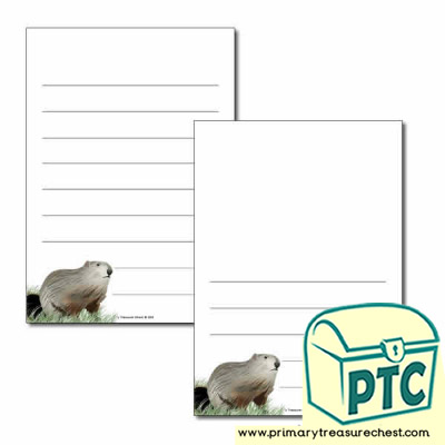 Groundhog Day Themed  Page Border/Writing Frame (wide lines)