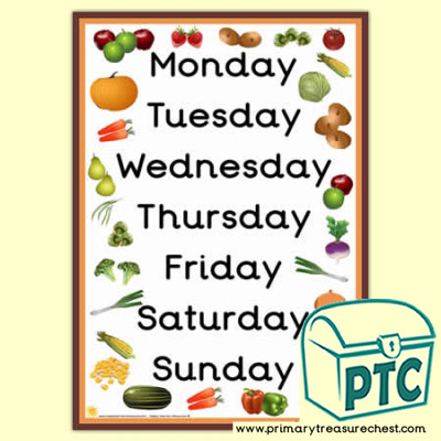 Harvest Days of The Week A3 Poster