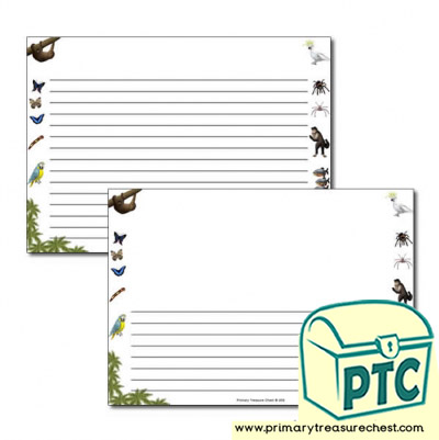 Rainforest II themed Landscape Page Border/ Writing Frames (narrow lines)