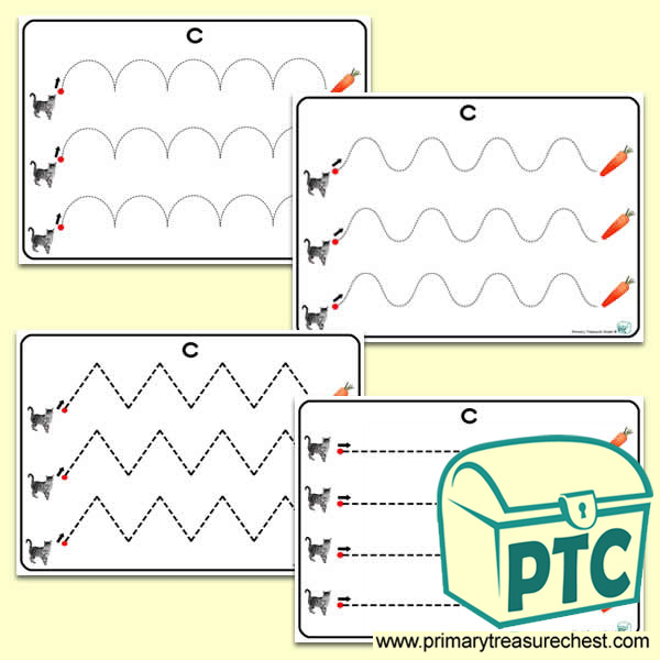 'Cc' Themed Pre-Writing Patterns Activity Sheets