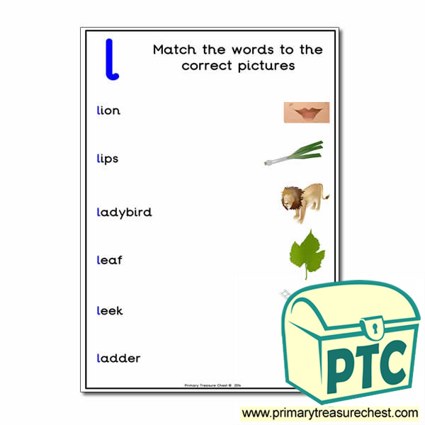 Match the 'l' Themed Words to the Pictures