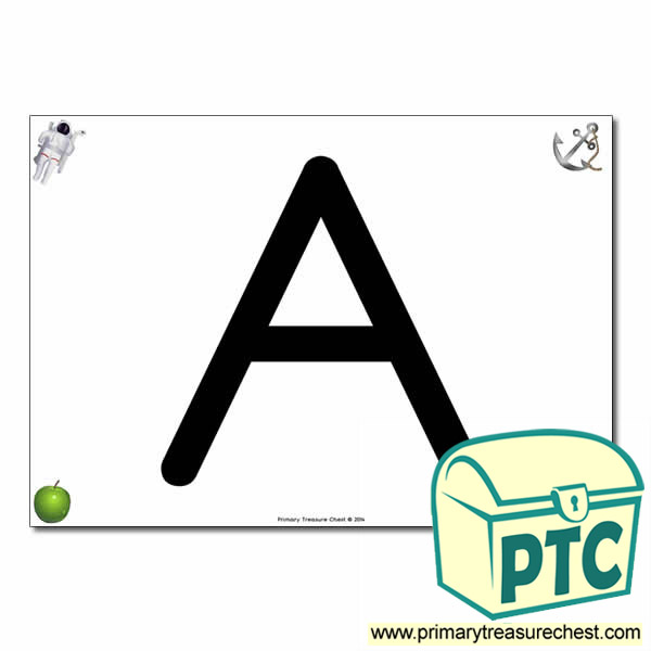 'A ' Uppercase Letter A4 poster with high quality realistic images