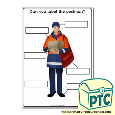 Postman Worksheet 'Can you label the postman' 