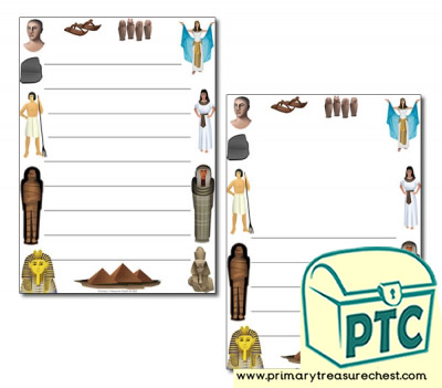 Ancient Egypt Themed Page Border/ Writing Frames (wide lines)