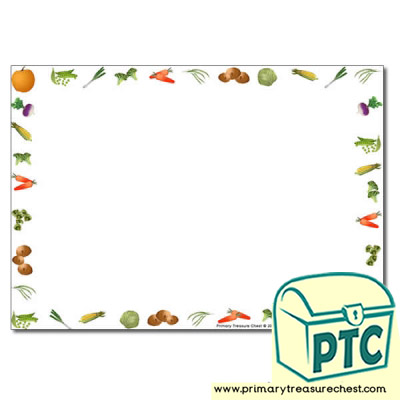 Vegetable Themed Landscape Page Borders/Writing Frames (no lines)
