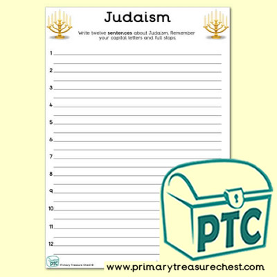 Judaism Themed Sentence Writng Activity